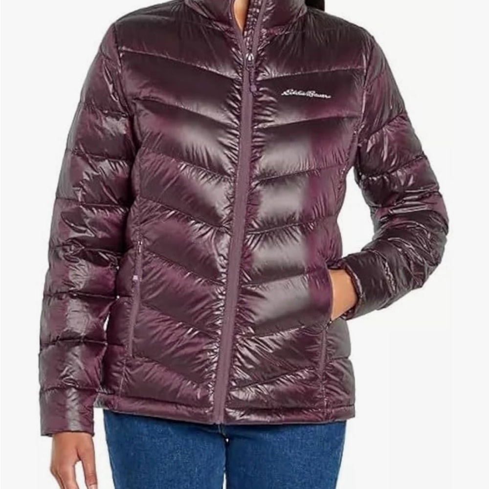 NWT Eddie Bauer Women's Purple packable down Puffer Jacket coat size S